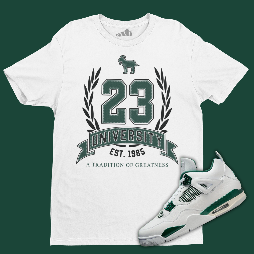 Air Jordan 4 Oxidized Green air jordan 1 retro high black white for sale FledermausShops 23 University Tee Matching