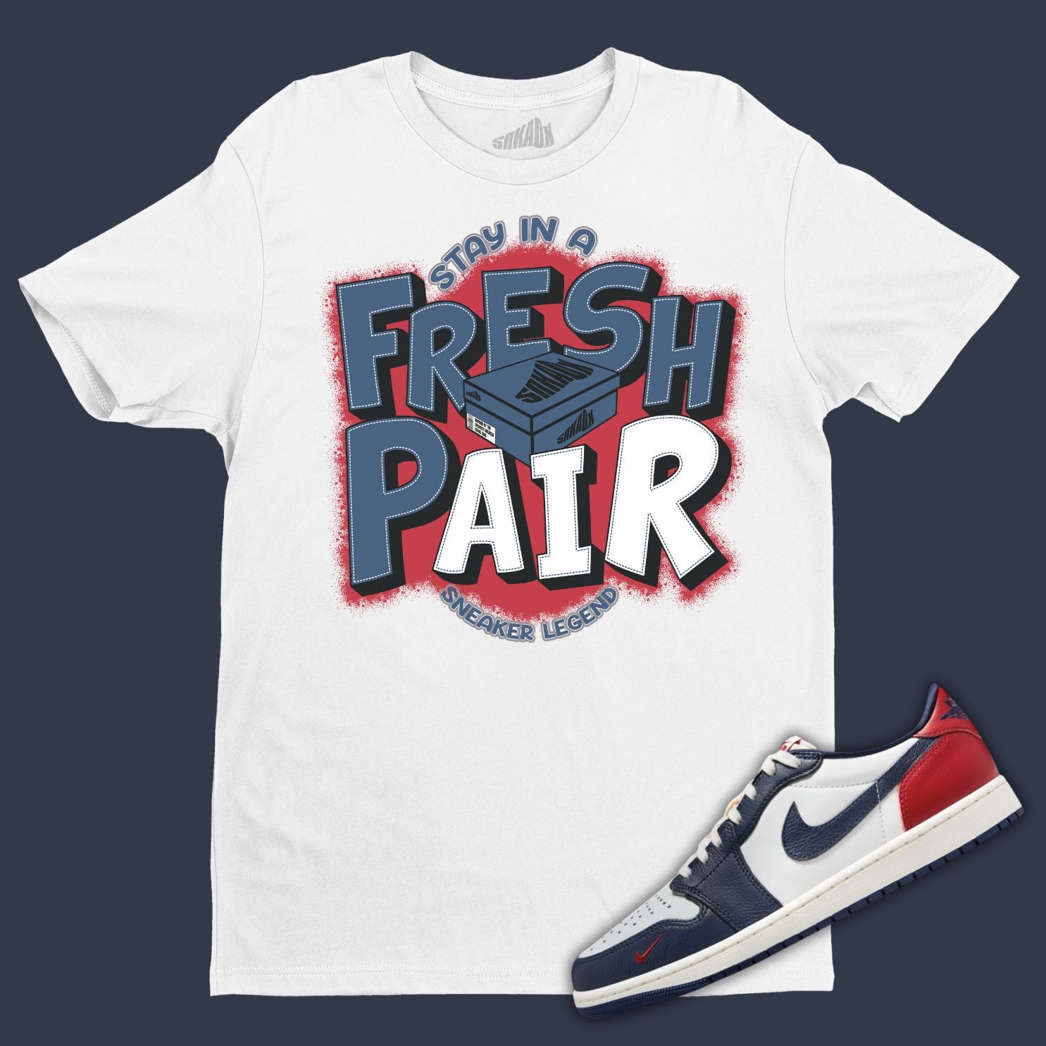 ParallaxShops Jordan 1 Low Howard Sneaker Matching Fresh Pair Navy Tee Air Jordan 1 High Zoom CMFT 2 University Blue Official Images