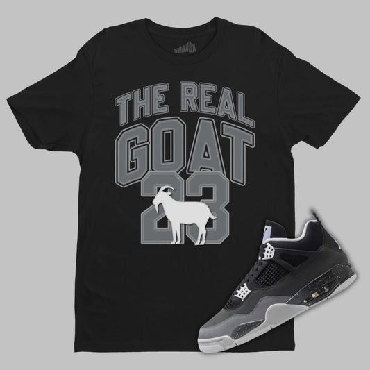 The Real GOAT Black T-Shirt Kidsing Jordan 4 Fear 2024