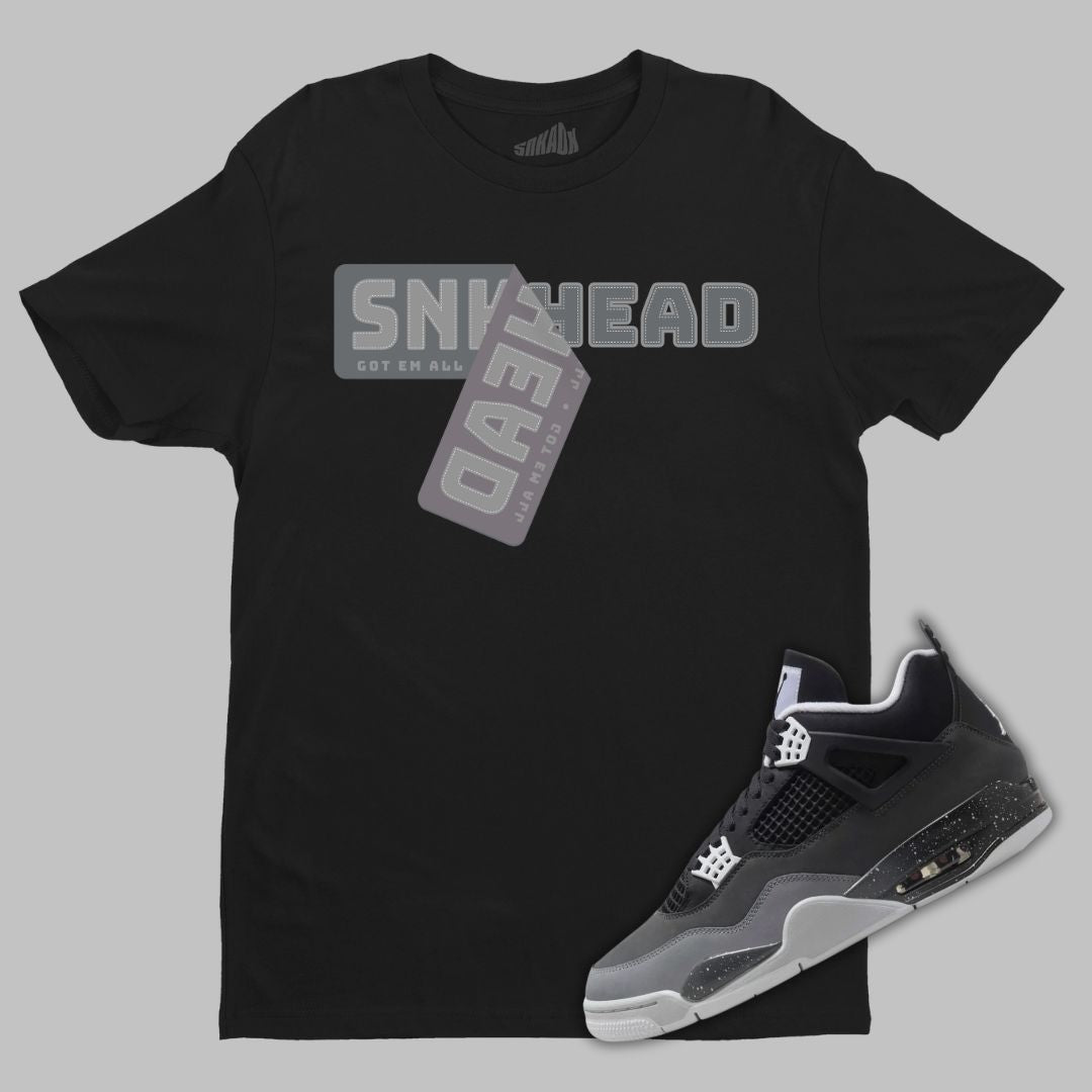 Sneakerhead Sticker Black T-Shirt Matching Jordan 4 Fear 2024