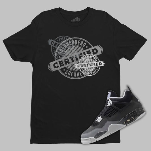 Certified Sneakerhead Black T-Shirt Kidsing Jordan 4 Fear 2024