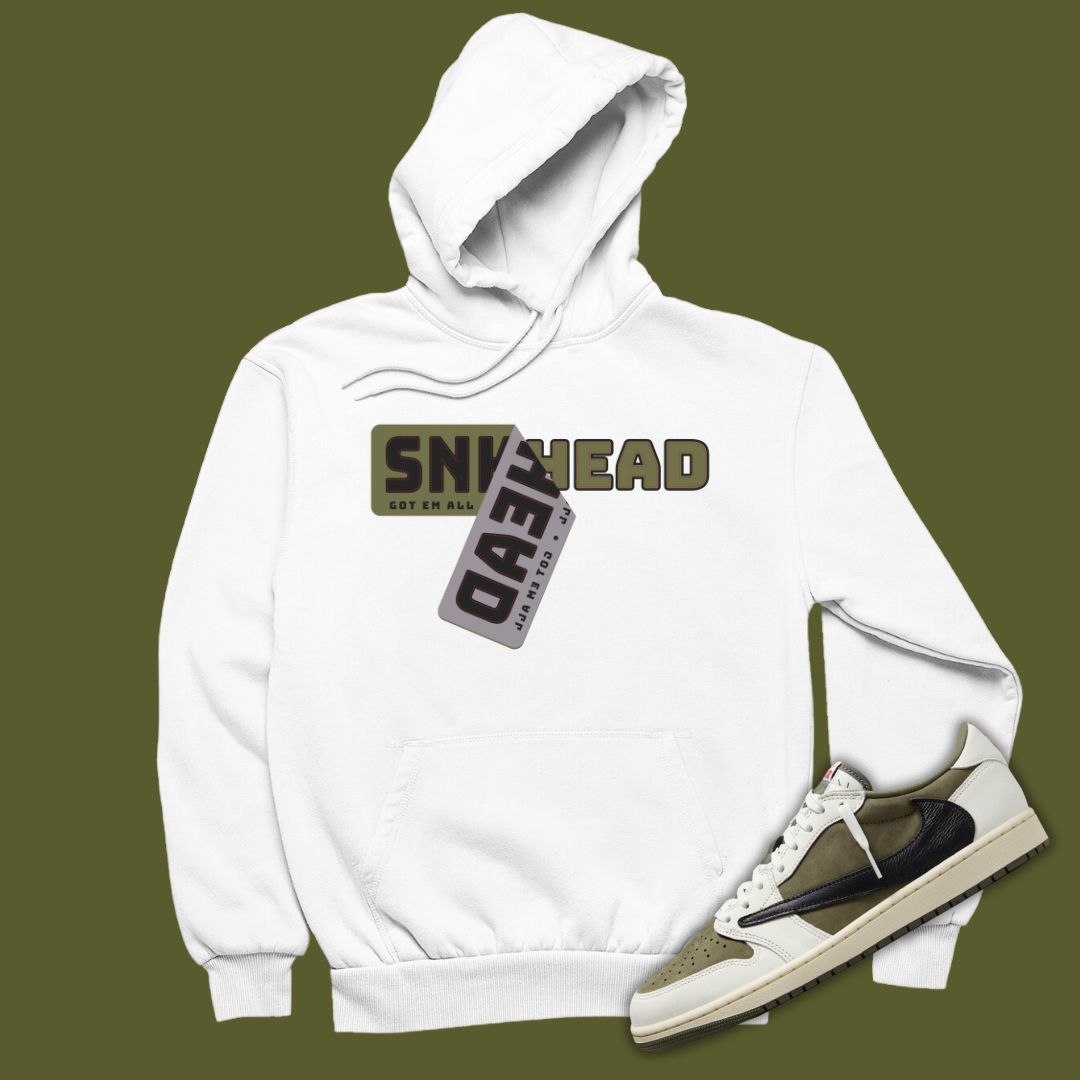 FledermausShops jordan 1 retro mid se black dark beetroot Travis Scott Medium Olive 1 Sneaker Sticker White Hoodie