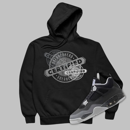 Certified Sneakerhead Black Hoodie Matching Jordan 4 Fear 2024