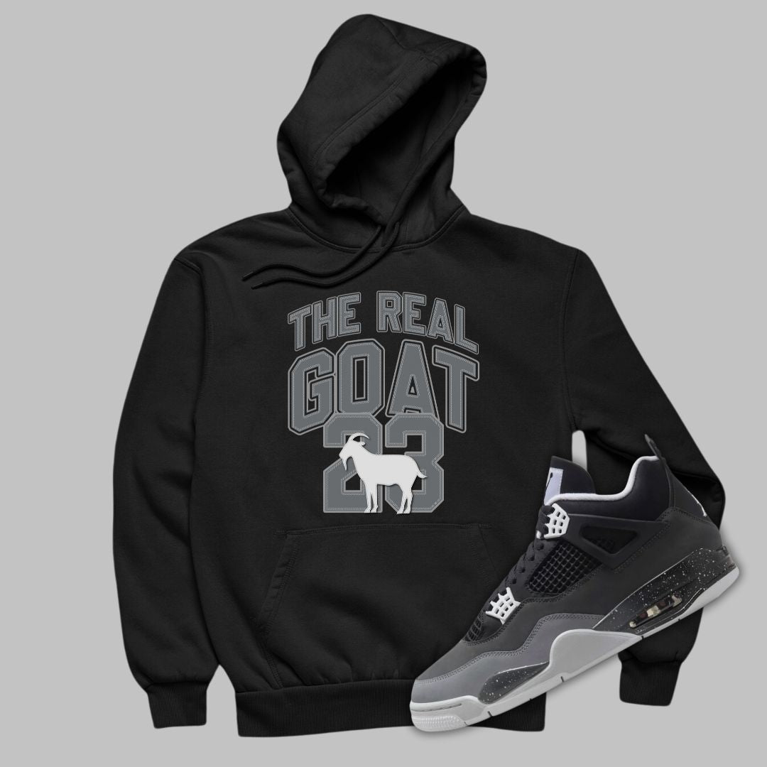 The Real GOAT Black Hoodie Matching Jordan 4 Fear 2024