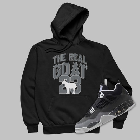 The Real GOAT Black Hoodie Matching sts jordan 4 Fear 2024