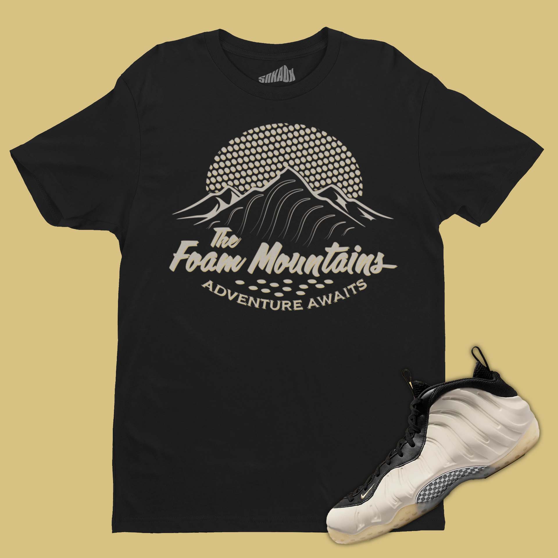 TSAU T Shirts Vests for Men Foam Mountains Tee Matching Air Foamposite One Light Orewood Brown NovogasShops