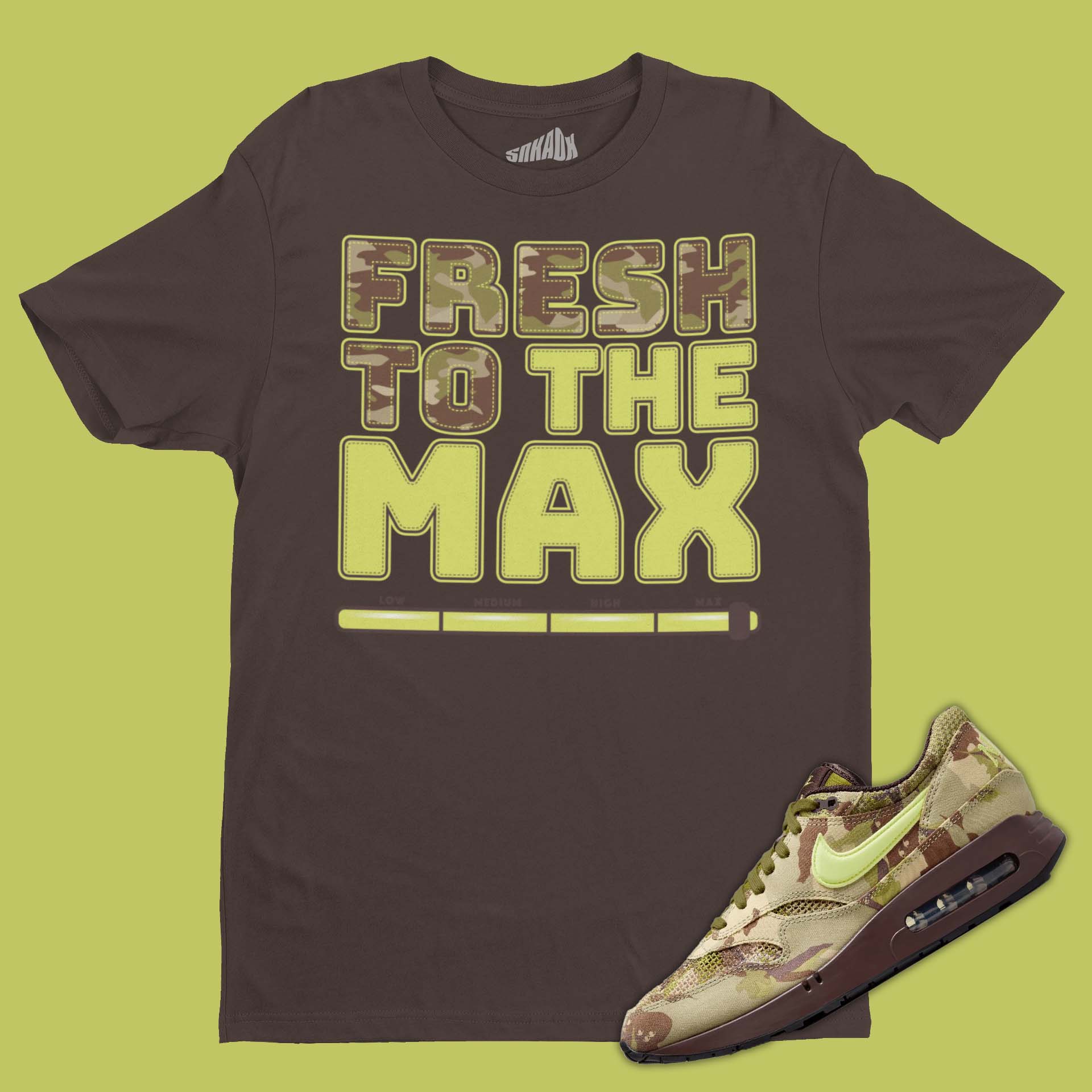 Fresh To The Max Tee Teeing FledermausShops Air Max 1 86 Camo Customise Your Very Own Nike Air Force 1