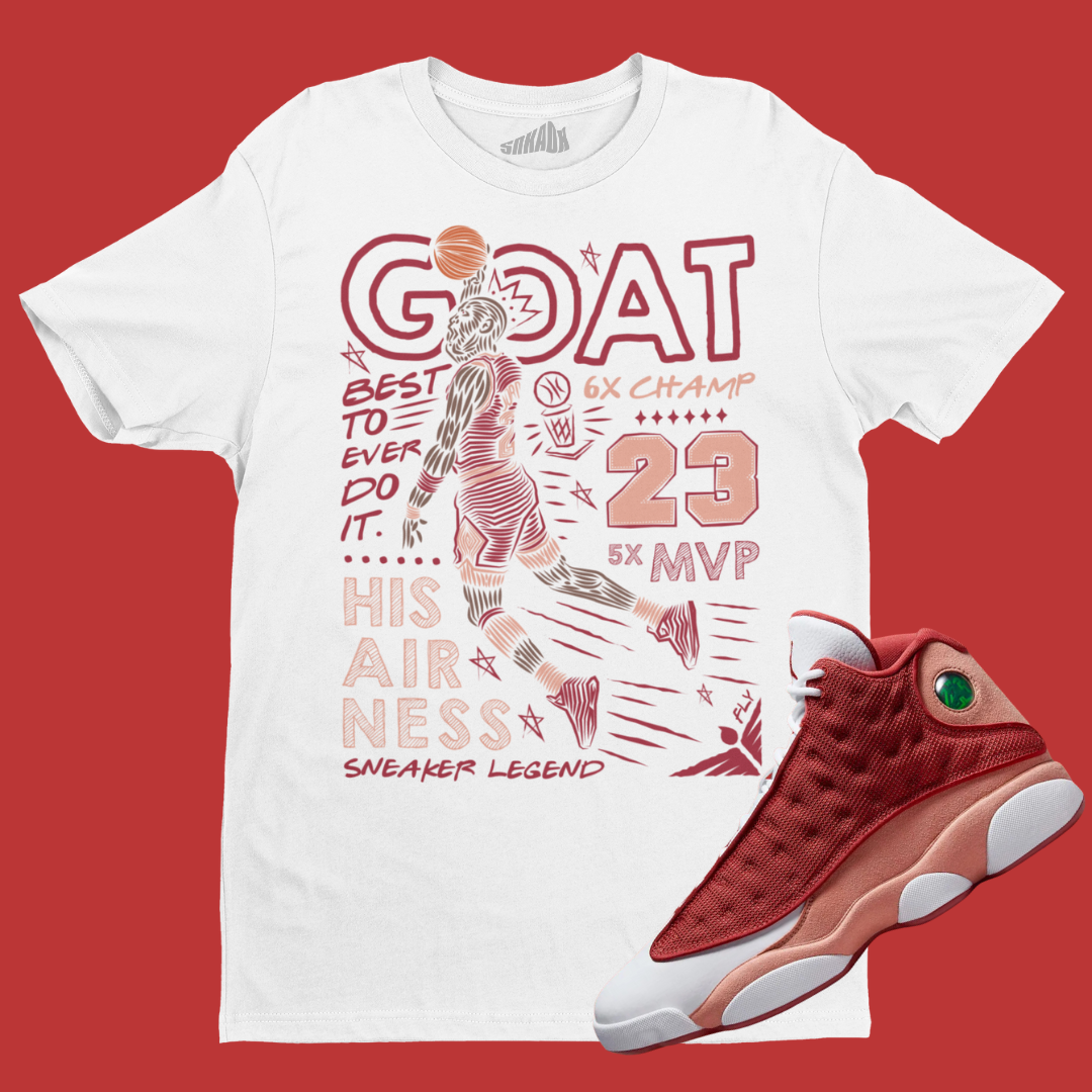 Jordan x Paris Saint Germain 32 Air Jordan 13 Dune Red ParallaxShops GOAT Tee Matching