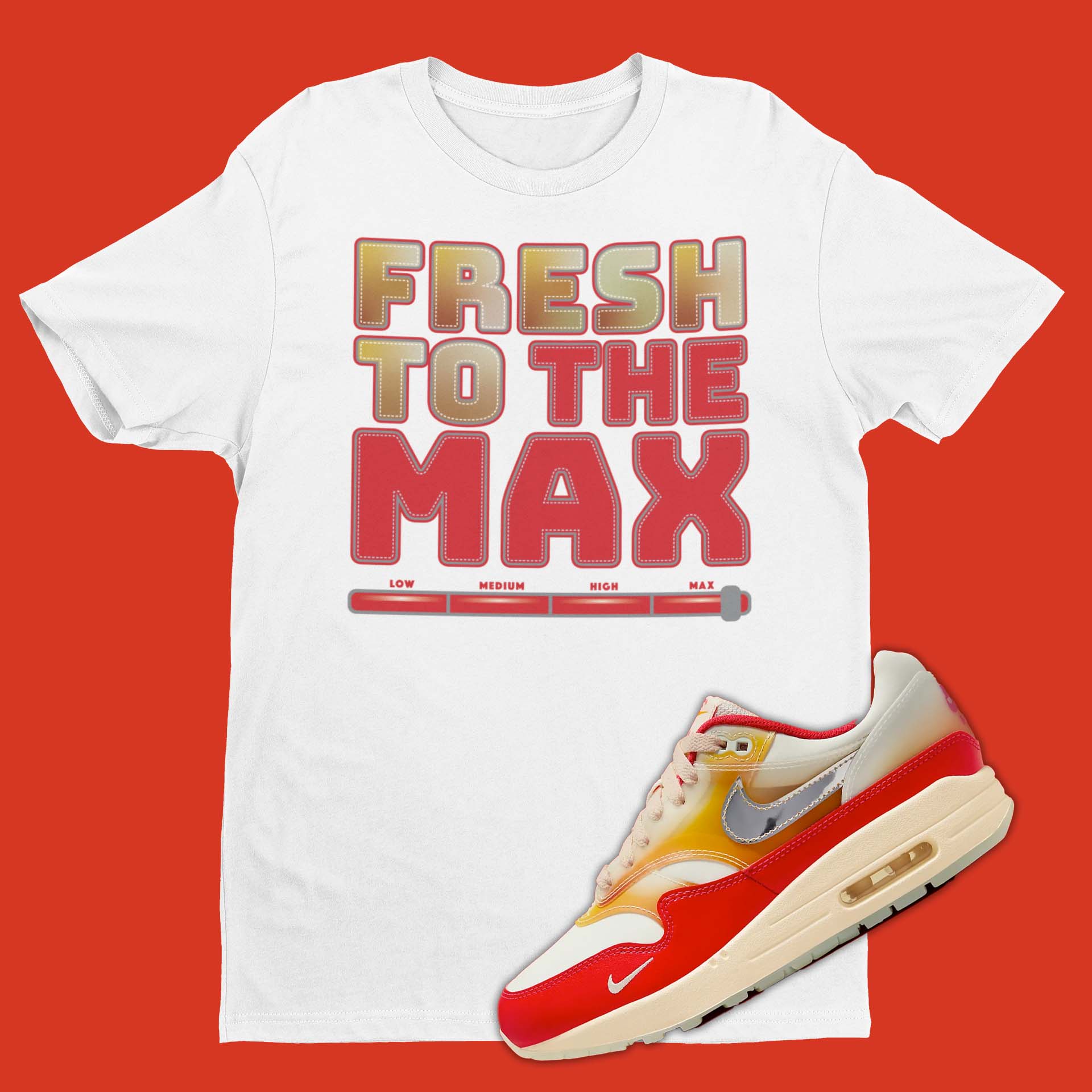 Bei Nike sind wieder alle GroBen vom Nike Air Force 1 Essential Red mit Mini Swoosh verfugbar Max Sofvi Tee DysongroupShops Exclusive Fresh Nike Style