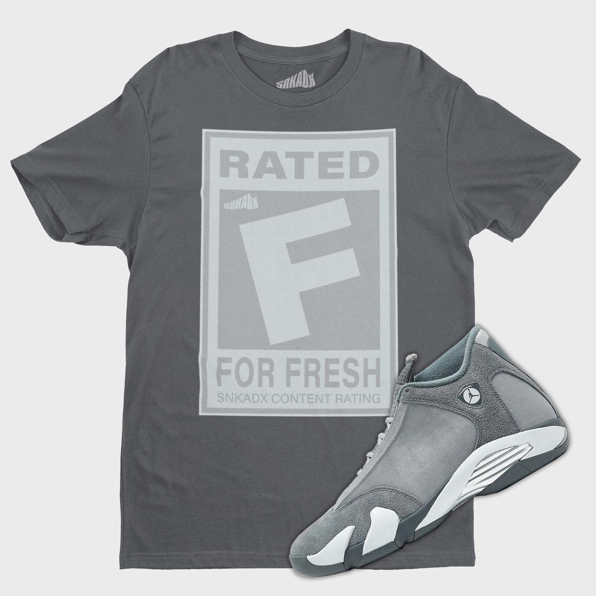 Shirt FledermausShops T Video Game Rating Tee Nike Air Jordan 14 Retro Ferrari University Gold BQ3685 706 Air Jordan 14 Flint Grey