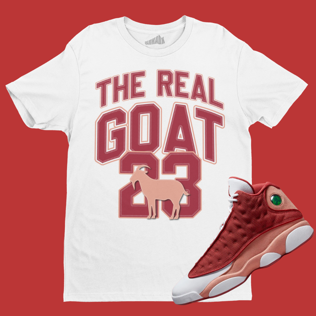 Air Jordan 13 Dune Red The Real GOAT Tee Matching ThegardensnowboardShops Travis Scott x Jordan Button Down Shirt