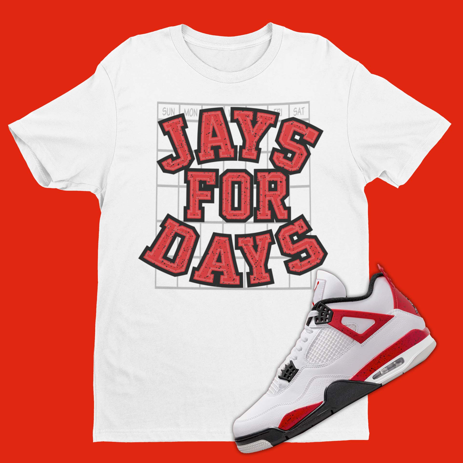 Red and white jays fashion