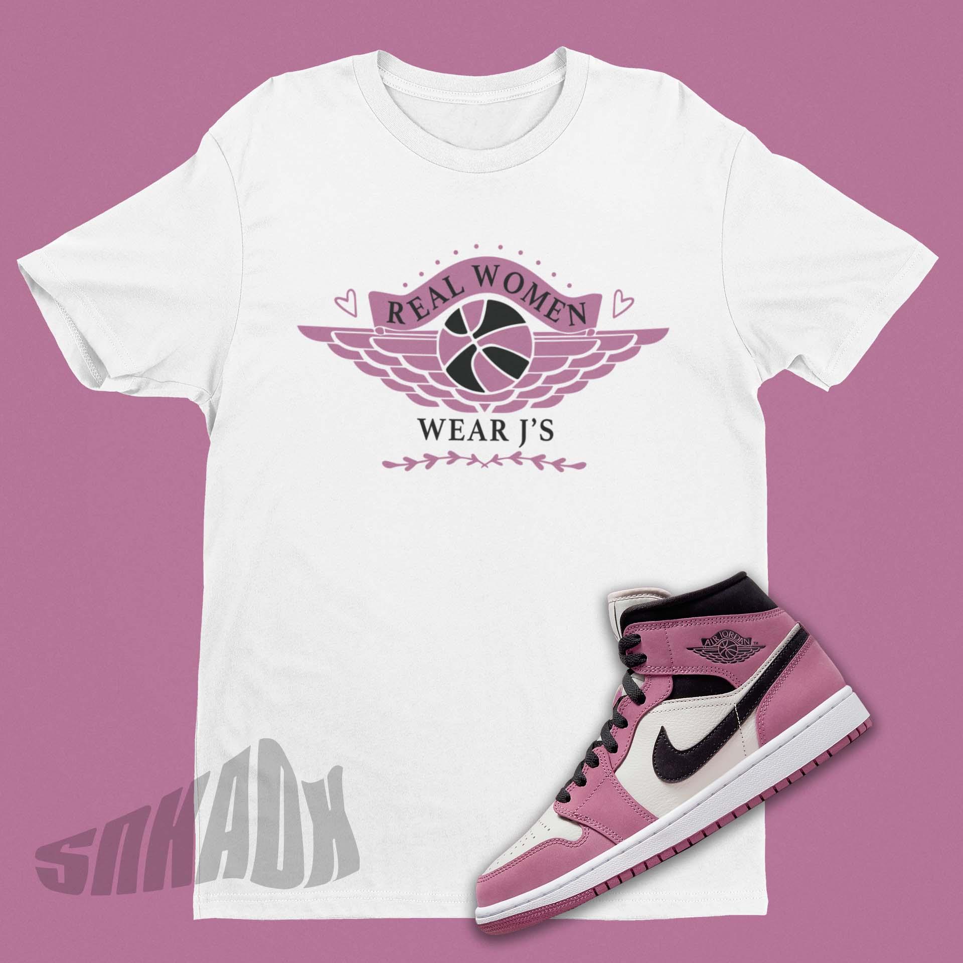 Women s J s Tee NovogasShops WMNS AIR JORDAN 1 RETRO HIGH OG TWIST 2.0 Berry Pink 1 Match Shirt