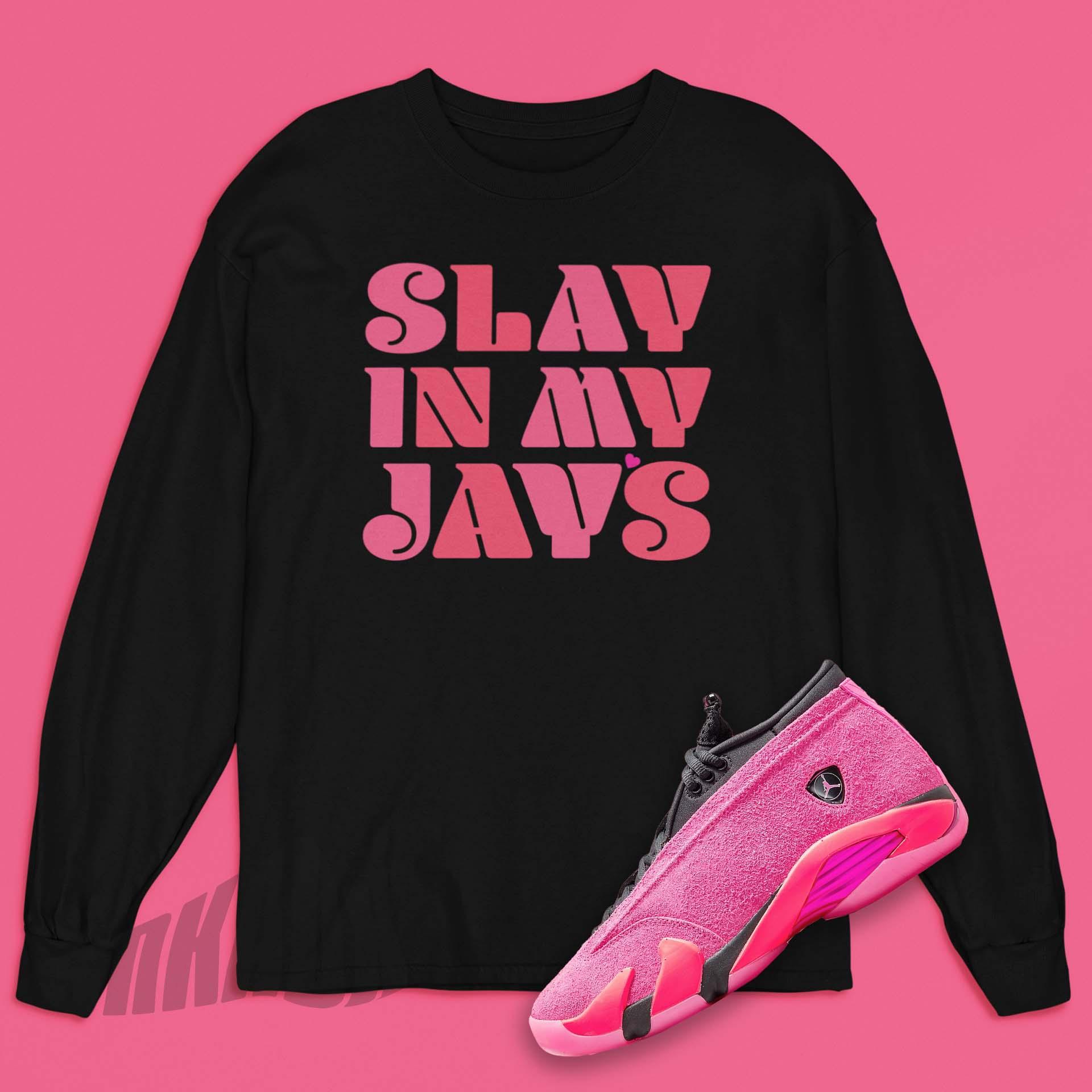 Pink black and white jordan shirt best sale