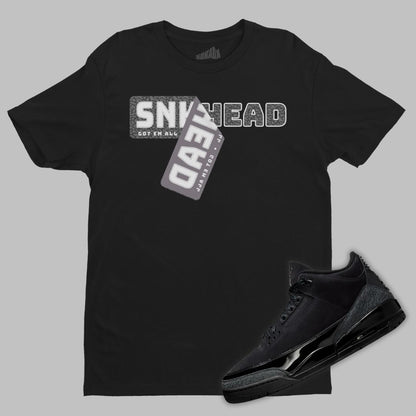 Sneaker Sticker T-Shirt Matching Jordan 3 Black Cat