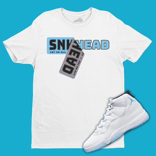 Sneakerhead Sticker T-Shirt Matching Jordan 11 Legend Blue