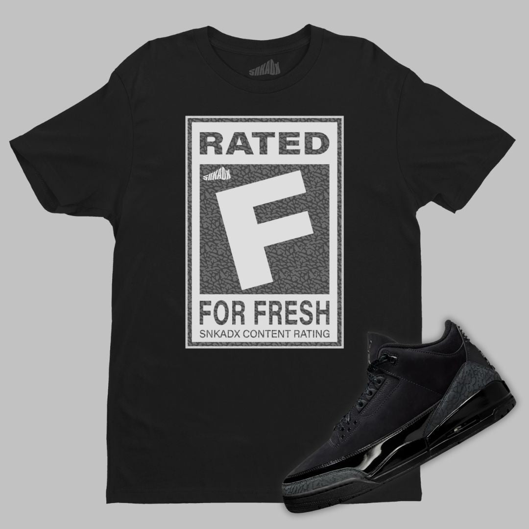 Jordan 3 Black Cat matching t shirt