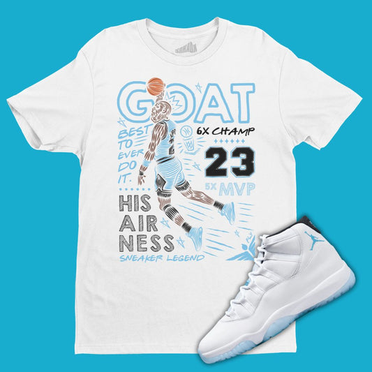 GOAT T-Shirt Matching Jordan 11 Legend Blue