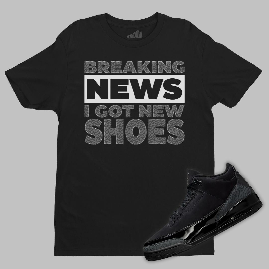 Air Jordan 3 Black Cat matching t-shirt