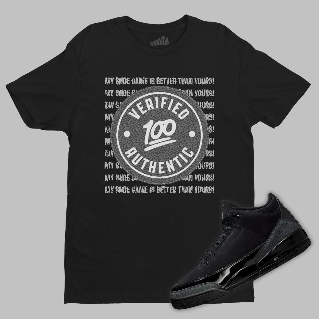 Jordan 3 Black Cat Matching T shirt