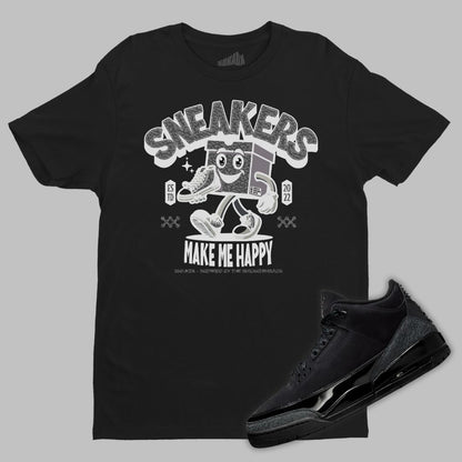 Jordan 3 Black Cat matching t-shirt