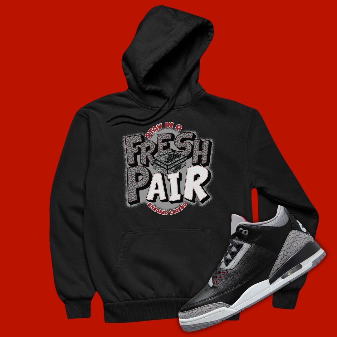 Air Jordan 3 Black Cement Hoodie