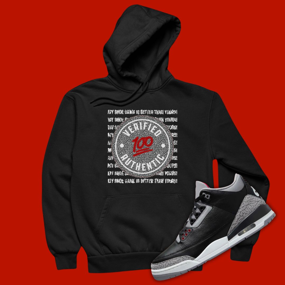 Air Jordan 3 Black Cement Hoodie