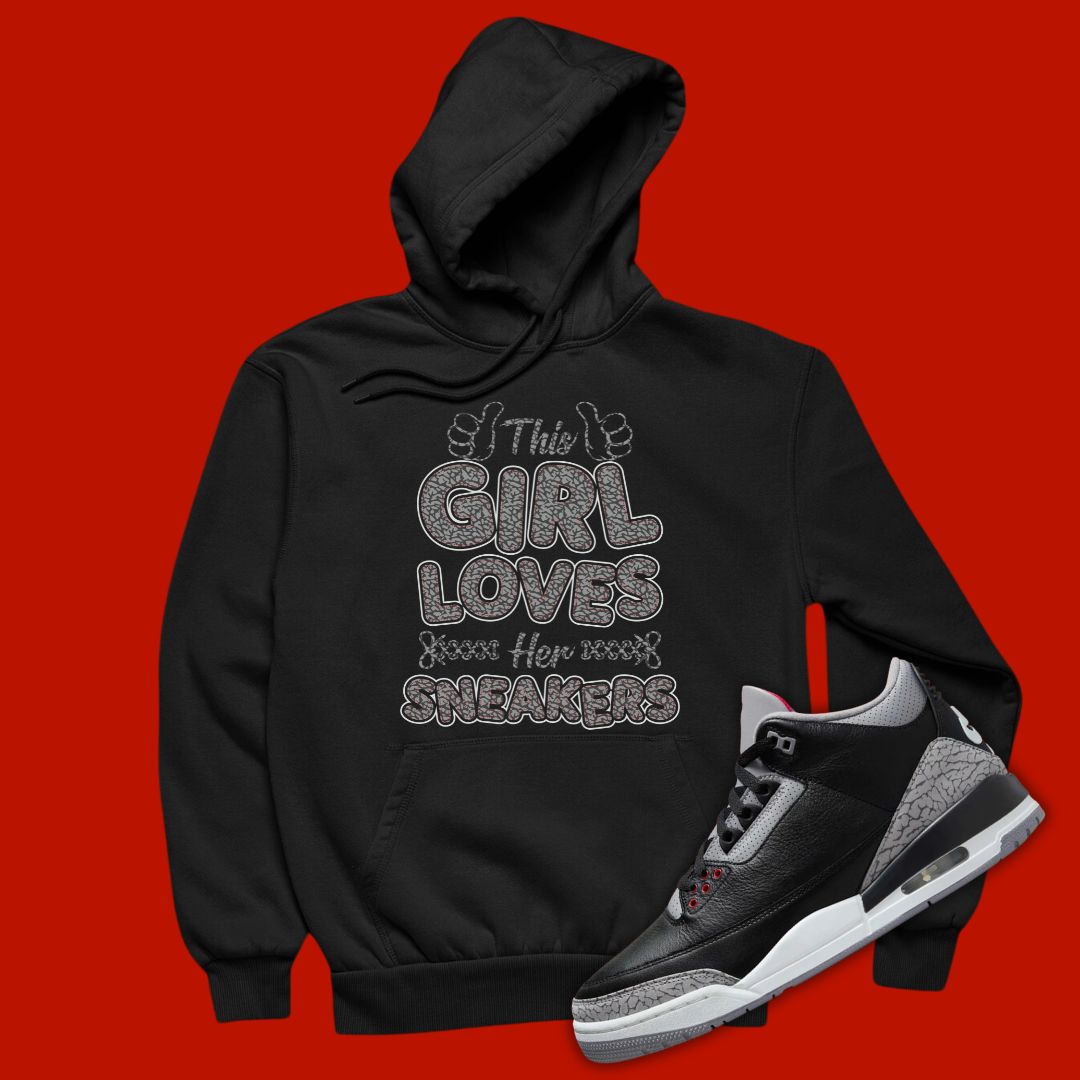 Air Jordan 3 Black Cement Hoodie