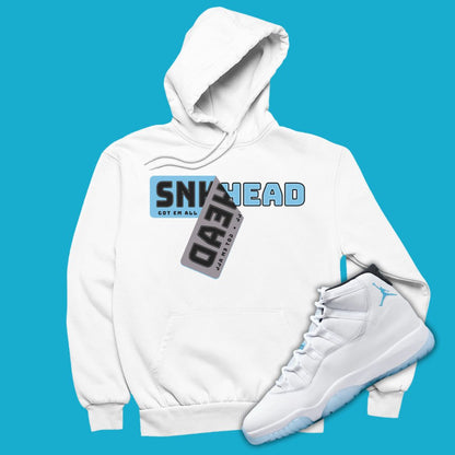 Sneakerhead Sticker Hoodie Matching Jordan 11 Legend Blue