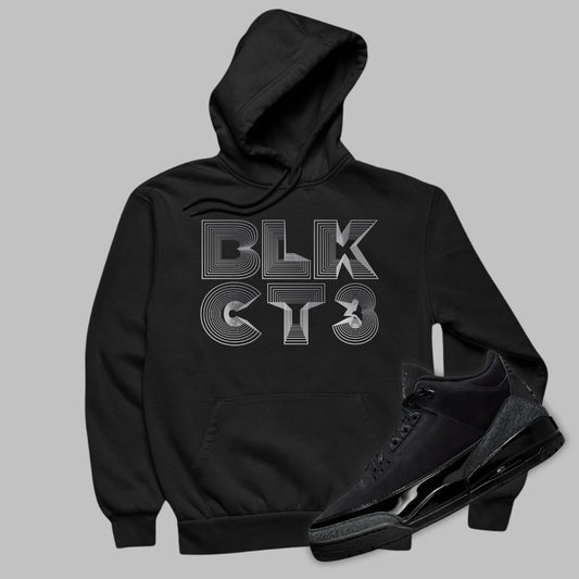 Black Cat 3D Sneaker Matching Hoodie for Jordan 3 Black Cat