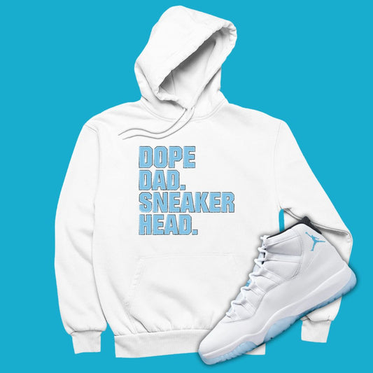 Dope Dad Sneakerhead Hoodie Matching Jordan 11 Legend Blue