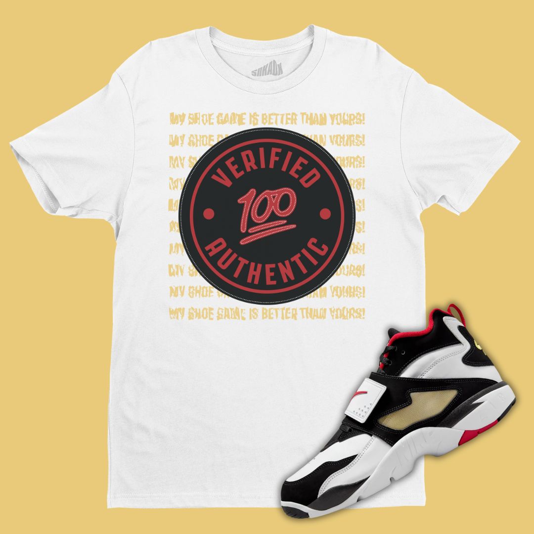 Verified Authentic White T-Shirt Matching Air Diamond Turf Falcons