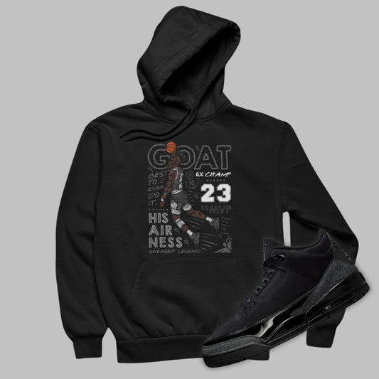 Jordan 3 Black Cat sneaker matching t shirt