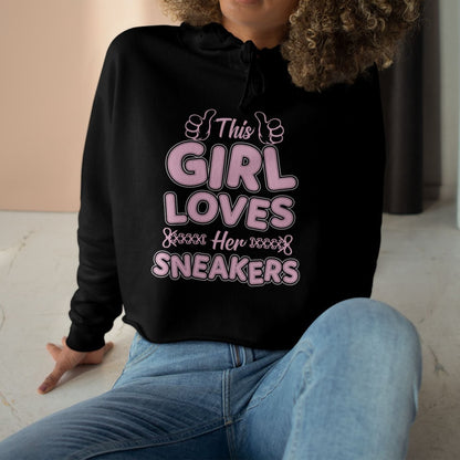 This Girl Loves Her Sneakers Crop Hoodie Matching Jordan 4 Orchid