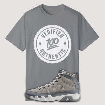 Verified Authentic grey Premium T-shirt Matching Jordan 9 Cool Grey