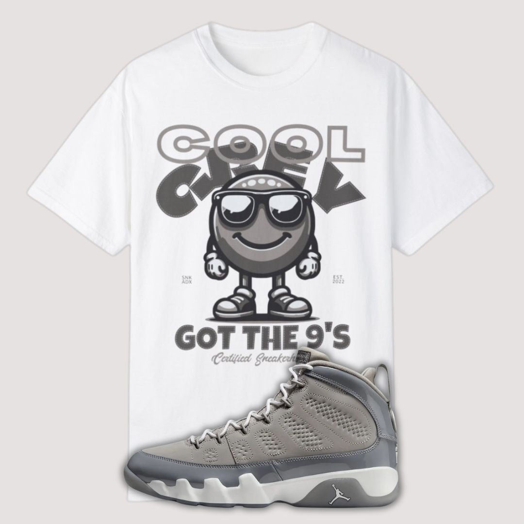 Cool Grey Smiley white Premium T-shirt Matching Jordan 9 Cool Grey