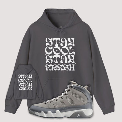 Stay Cool Stay Fresh grey Hoodie Matching Jordan 9 Cool Grey