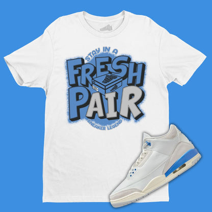 Fresh Pair white T-Shirt Matching Jordan 3 Lucky Shorts