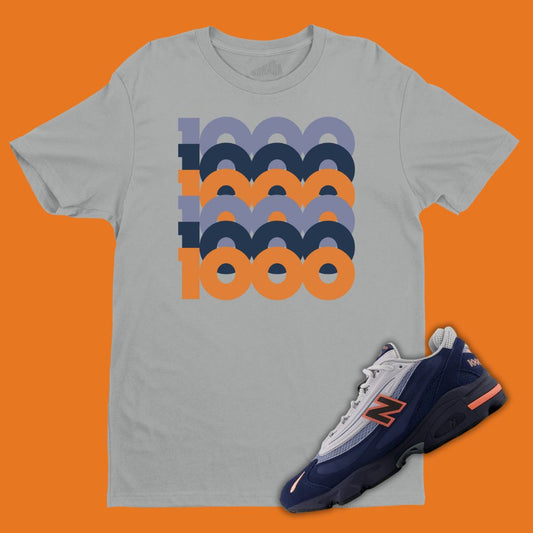 1000 Stacked grey T-Shirt Matching NB 1000 Nautical Coral