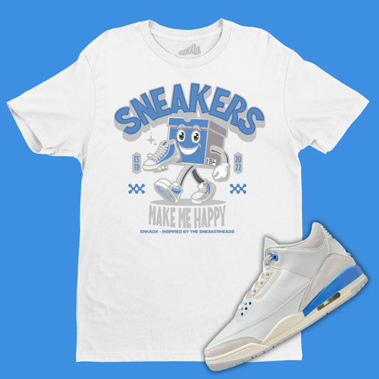 Sneakers Make Me Happy white T-Shirt Matching Jordan 3 Lucky Shorts