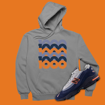 1000 Stacked grey Hoodie Matching NB 1000 Nautical Coral