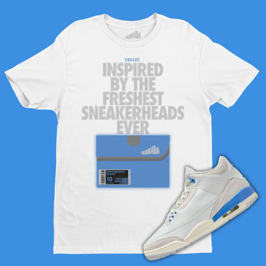 Shoe Box white T-Shirt Matching Jordan 3 Lucky Shorts