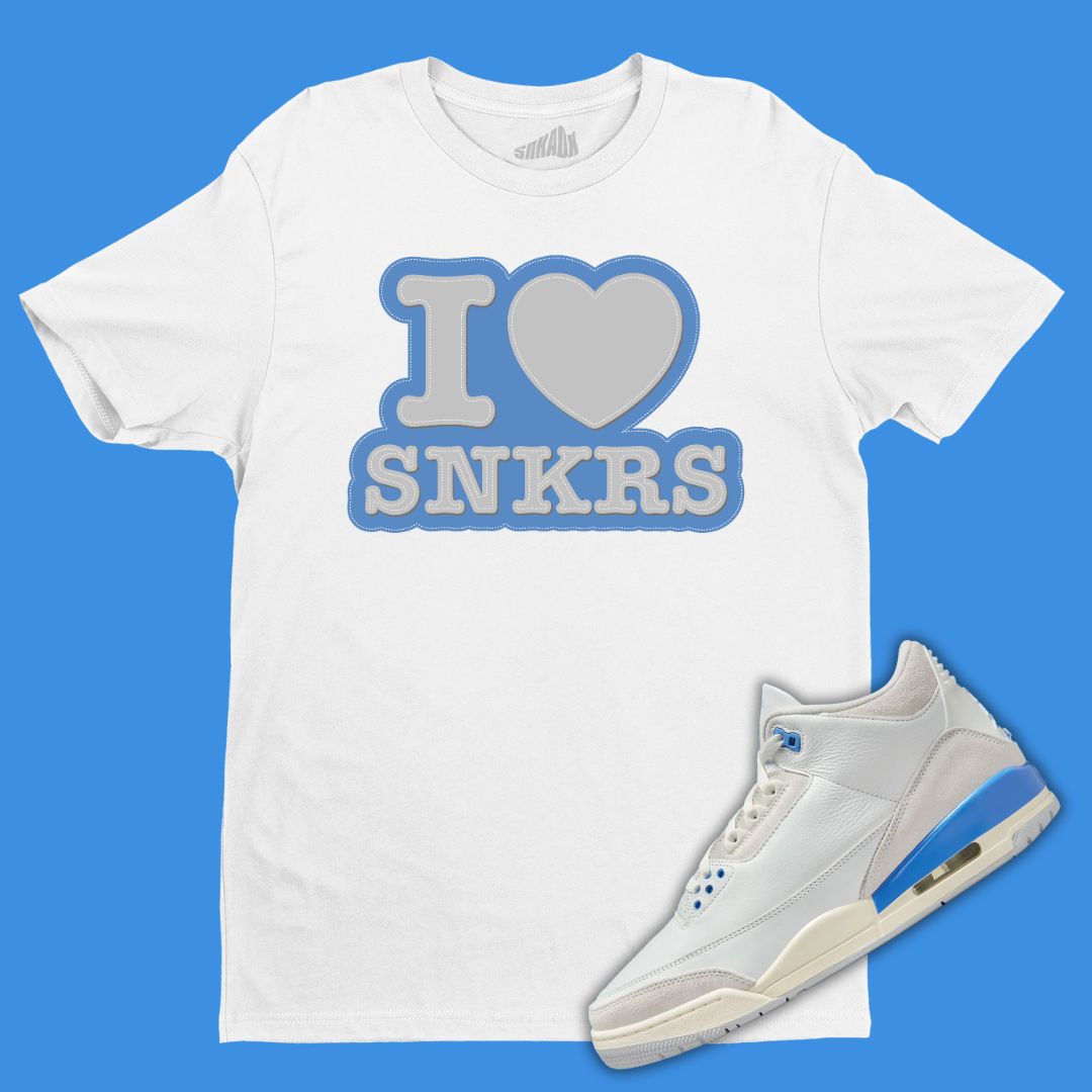 I Love Sneakers white T-Shirt Matching Jordan 3 Lucky Shorts