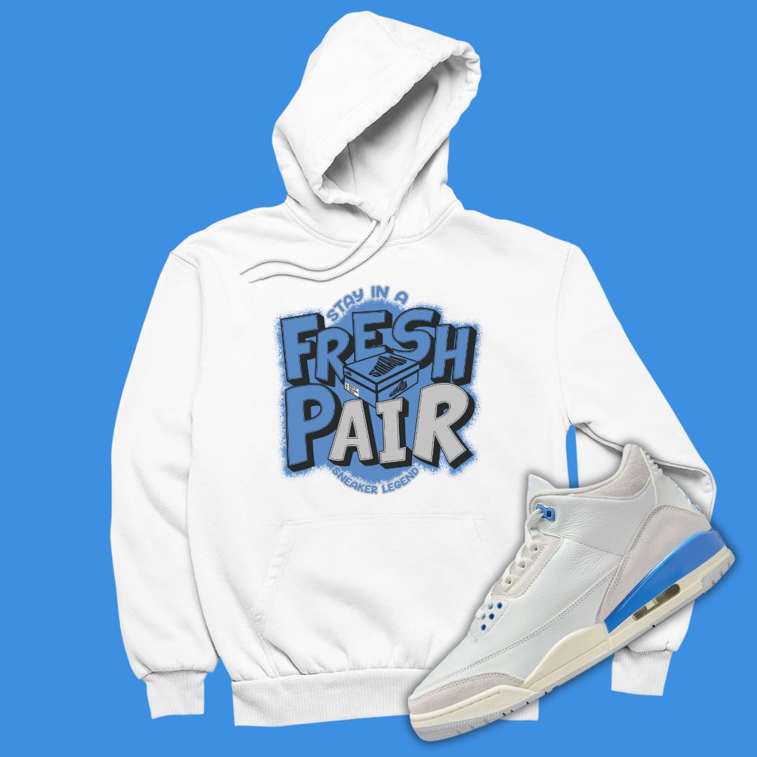 Fresh Pair white Hoodie Matching Jordan 3 Lucky Shorts