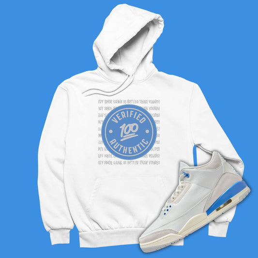 Verified Authentic white Hoodie Matching Jordan 3 Lucky Shorts