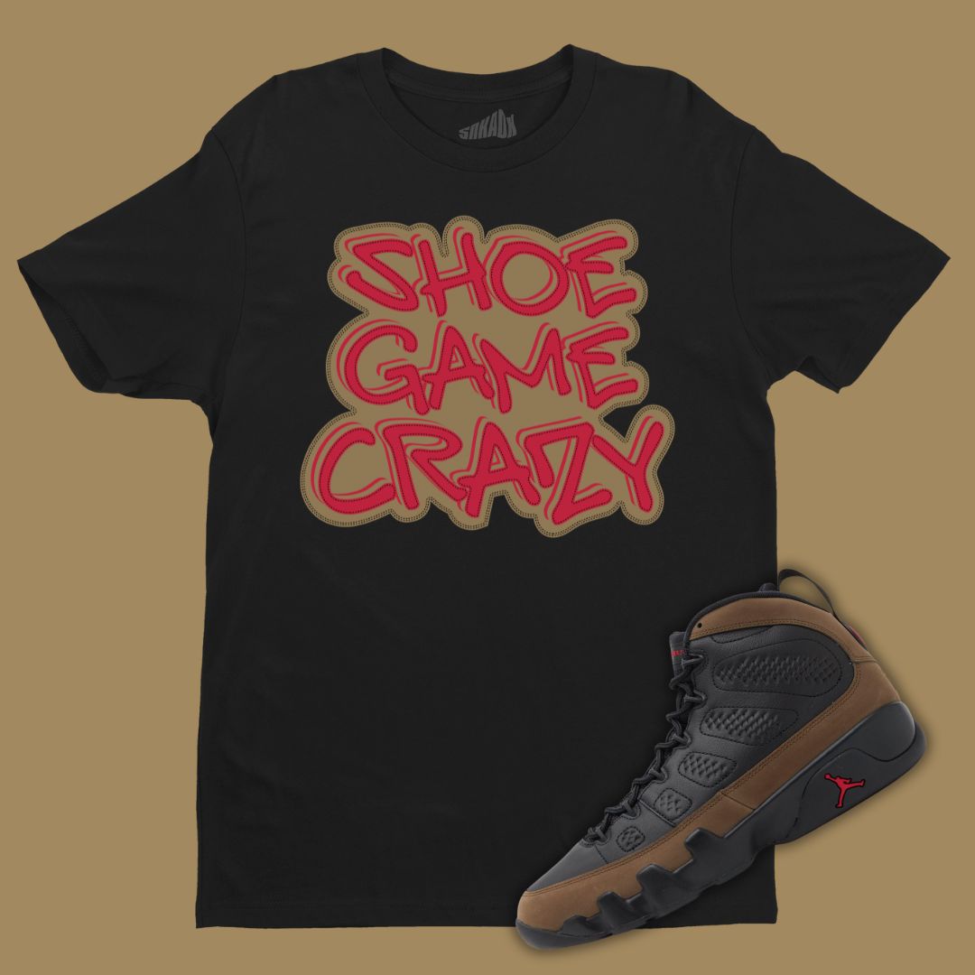 Shoe Game Crazy Black T-Shirt Matching Jordan 9 Olive