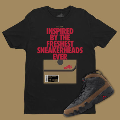 Shoe Box Black T-Shirt Matching Jordan 9 Olive