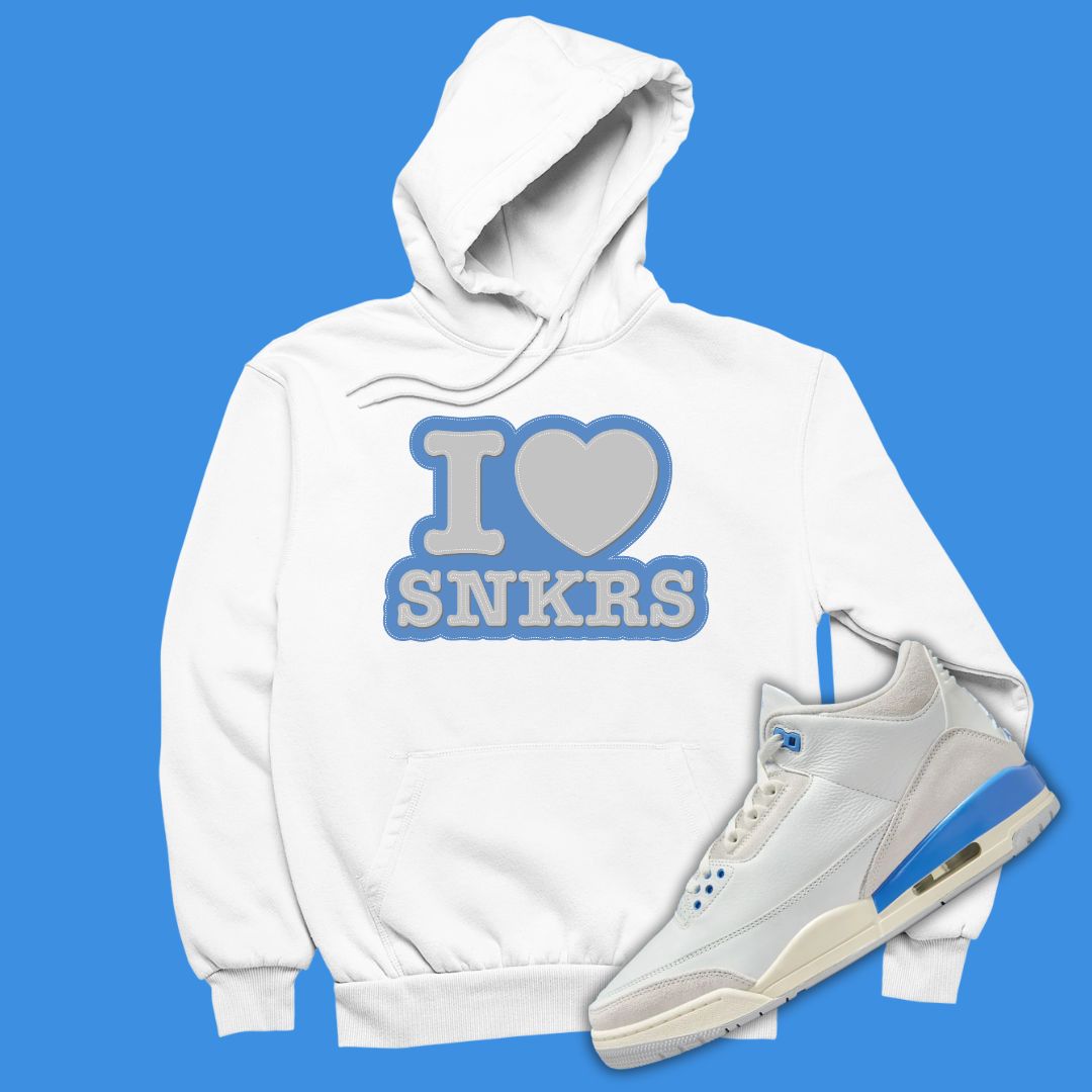 I Love Sneakers white Hoodie Matching Jordan 3 Lucky Shorts