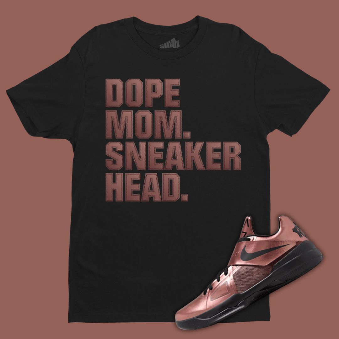 Dope Mom Sneakerhead Black T-Shirt Matching KD 4 Christmas