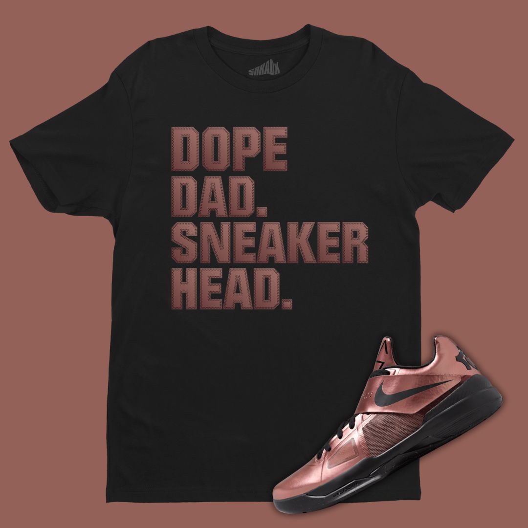 Dope Dad Sneakerhead Black T-Shirt Matching KD 4 Christmas